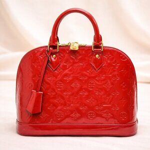 Authentic Louis Vuitton Alma PM Vernis Patent Leather Monogram Top Handle Bag